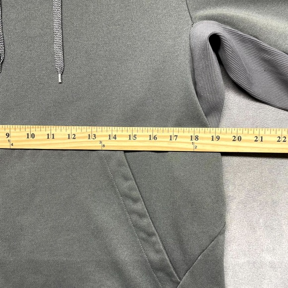 Nike Dri-Fit Hoodie Mens Medium Black Stretch Logo Pockets Short Sleeve Pullover - Picture 7 of 9